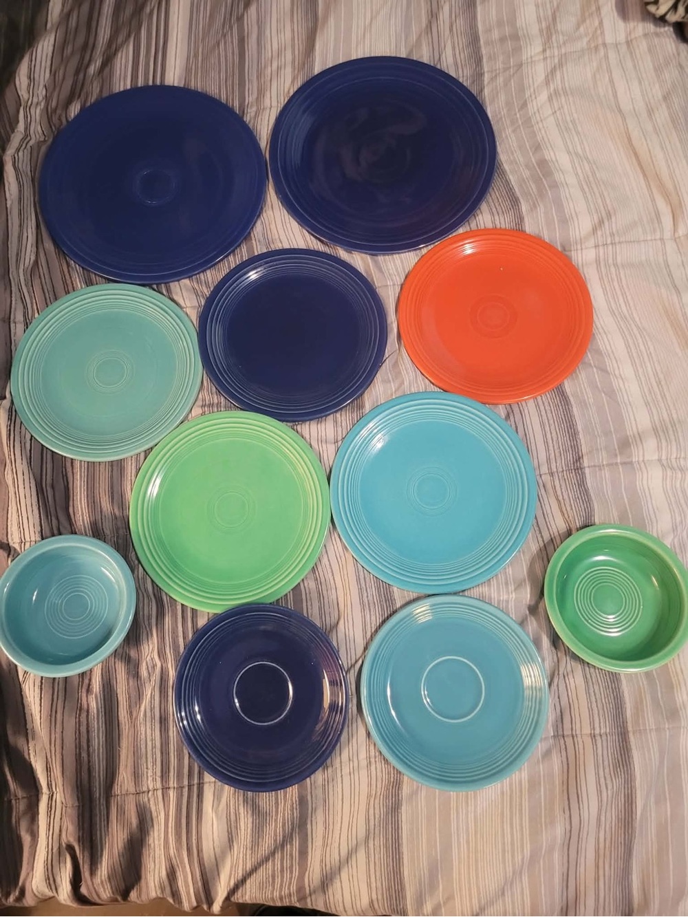 Fiestaware Multicolor Ceramic Dinner Plates & Bowls - Blue, Teal, Green, Orange